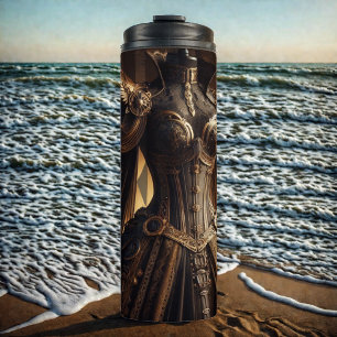 Steampunk Viktorianisch Black and Gold Empress Gow Thermosbecher