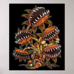 Steampunk Viktorianisch Carnivorys Pflanze Venus F Poster