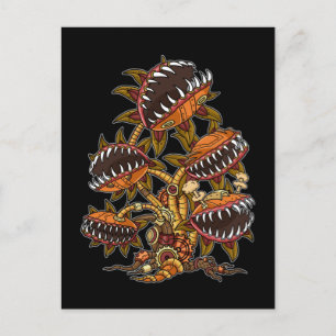 Steampunk Viktorianisch Carnivorys Pflanze Venus F Postkarte