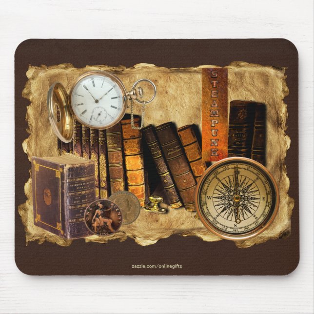 Steampunk Viktorianisch Collage Mousepad Art (Vorne)