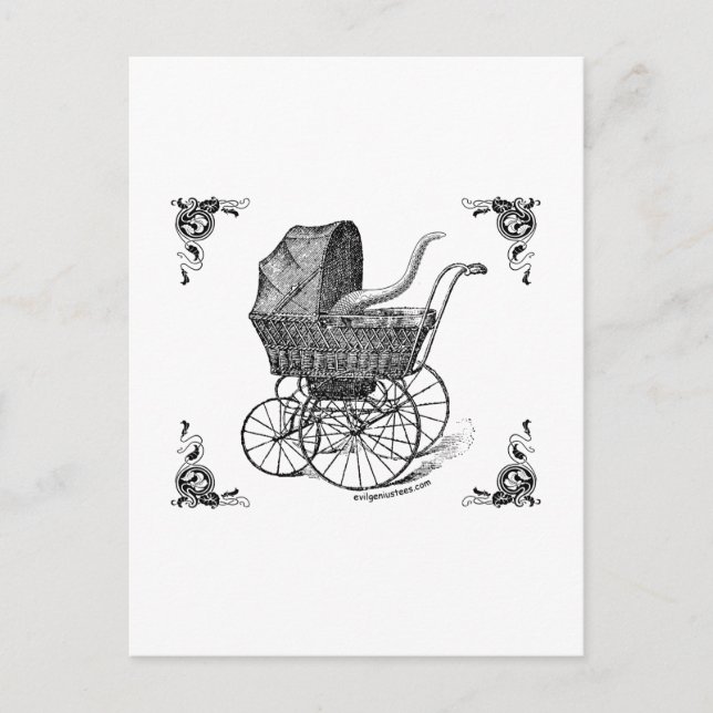 Steampunk Viktorianisch Cthulhu baby Postkarte (Vorderseite)