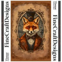 Steampunk Viktorianisch Elegant Fox A4L Decoupage