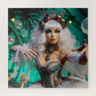 Steampunk Viktorianisch Futuristic Green Dancer Puzzle
