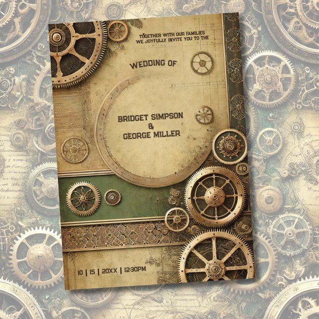Steampunk Viktorianisch Gearwork Wedding Einladung (Von Creator hochgeladen)
