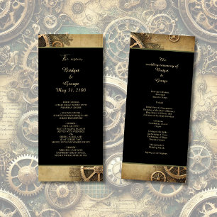 Steampunk Viktorianisch Gearwork Wedding Programm