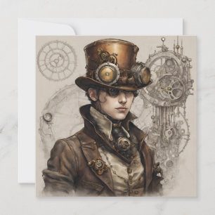 Steampunk Viktorianisch Gentleman Artwork Einladung