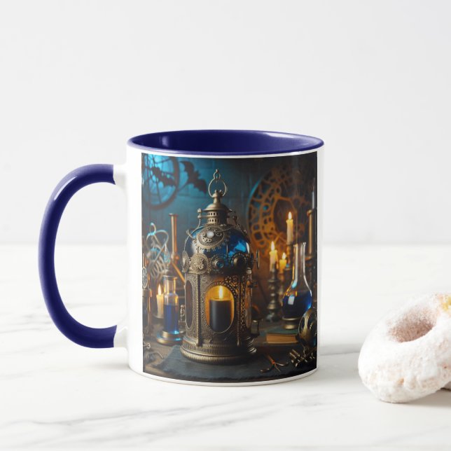 Steampunk Viktorianisch Gothic Scientists Labrador Tasse (Mit Donut)