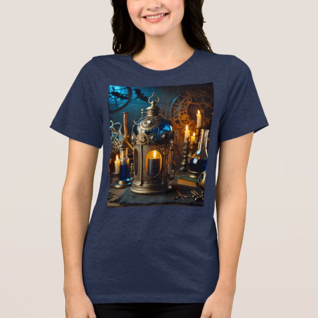 Steampunk Viktorianisch Gothic Scientists Labrador Tri-Blend Shirt (Vorderseite)