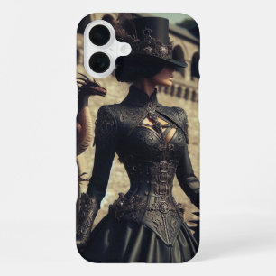 Steampunk Viktorianisch Industrial Lady Dragon Rid iPhone 16 Plus Hülle