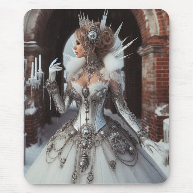 Steampunk Viktorianisch Industrial Winter Ice Quee Mousepad (Vorne)