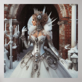 Steampunk Viktorianisch Industrial Winter Ice Quee Poster