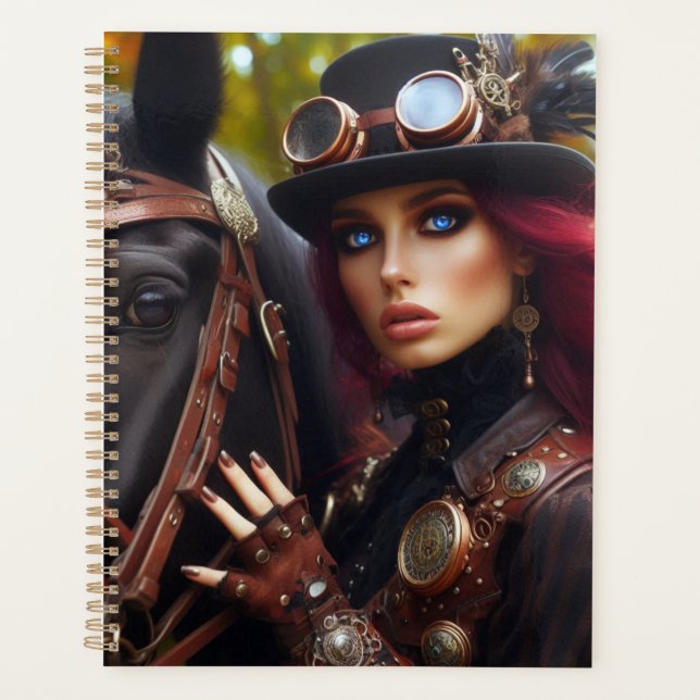 Steampunk Viktorianisch Lady Dark Rider Planer (Vorderseite)