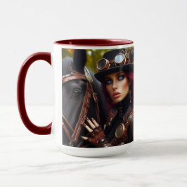 Steampunk Viktorianisch Lady Dark Rider Tasse