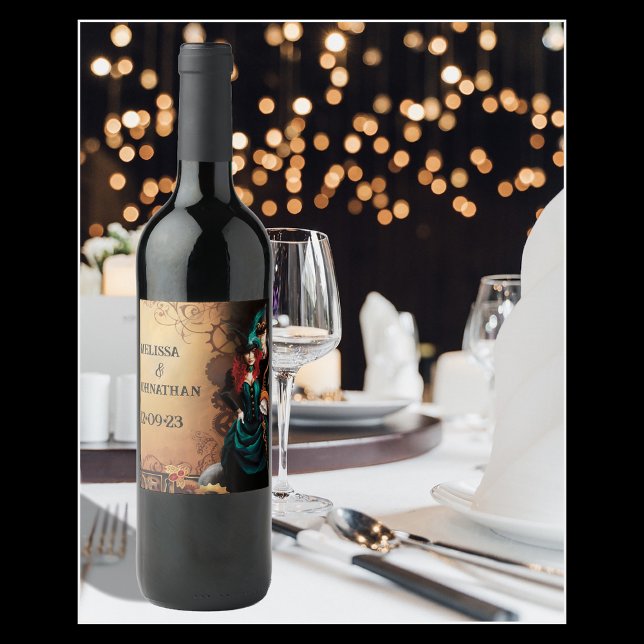 Steampunk Viktorianisch Wedding Weinetikett (Von Creator hochgeladen)