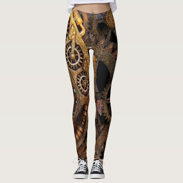 Steampunk-Viktorianische und Edwardian-Stile Leggings (Vorderseite)