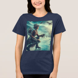 Steampunk viktorianischer Fantasy-Winter-Bote Tri-Blend Shirt