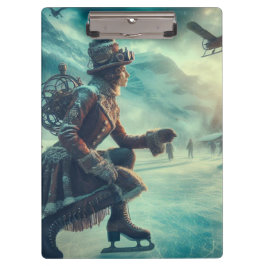 Steampunk viktorianischer Fantasy-Winterbote Klemmbrett