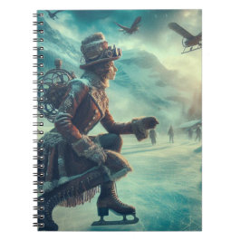 Steampunk viktorianischer Fantasy-Winterbote Notizblock