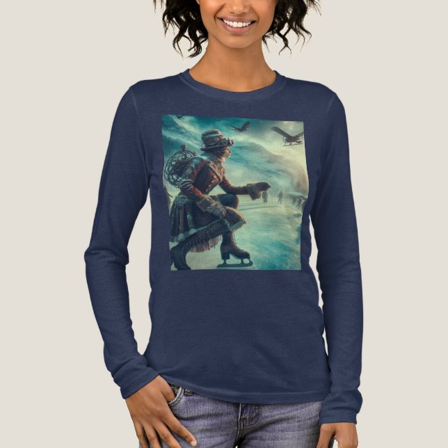Steampunk viktorianischer Fantasy-Winterbote Tri-Blend Shirt (Vorderseite)