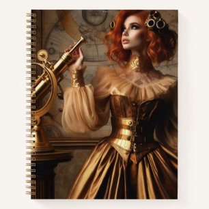 Steampunk viktorianischer Goldastronom Notizbuch