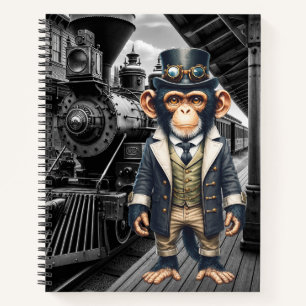 Steampunk viktorianischer Schimpanse Welt Reisende Notizbuch