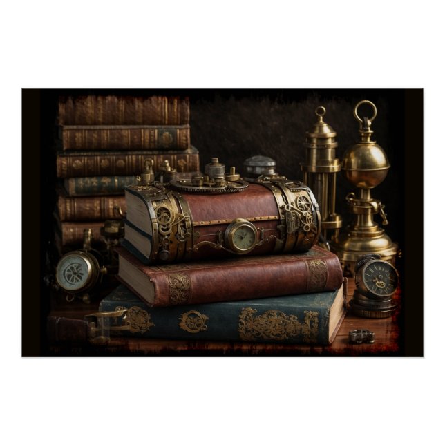 Steampunk Vintag Books Poster (Vorderseite)
