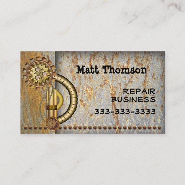Steampunk Vintag Business Card Visitenkarte (Vorderseite)