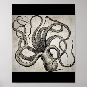 Steampunk Vintag Octopus Poster