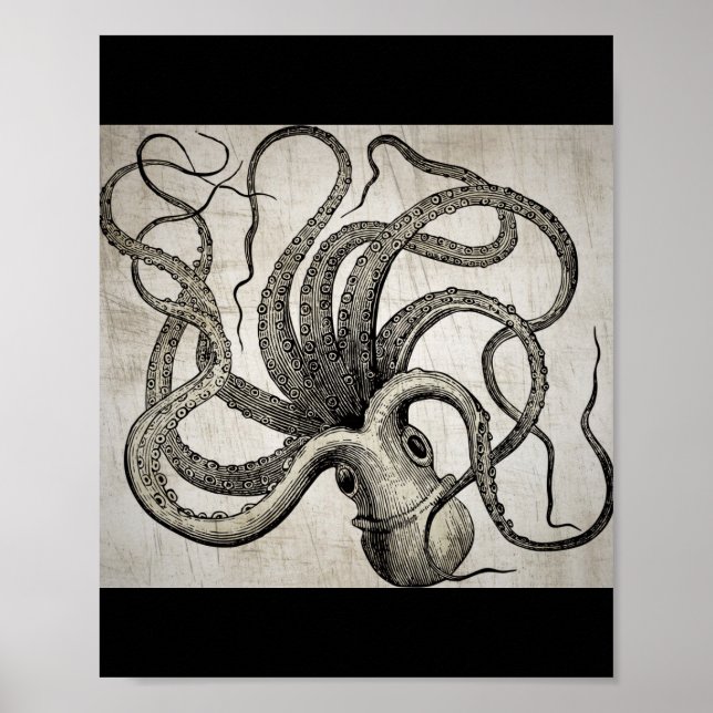 Steampunk Vintag Octopus Poster (Vorne)