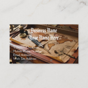 Steampunk Vintag Old World Map Thema Visitenkarte