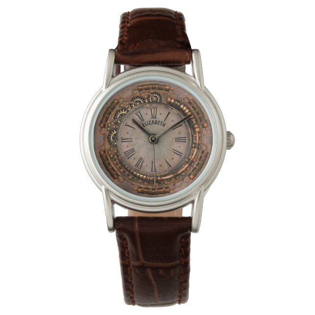 Steampunk Vintag Rusty Art Deco Uhr (Vorderseite)