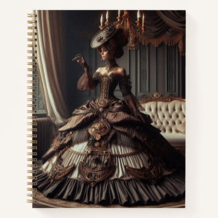 Steampunk Vintag Viktorianisch Gray Lady Notizbuch