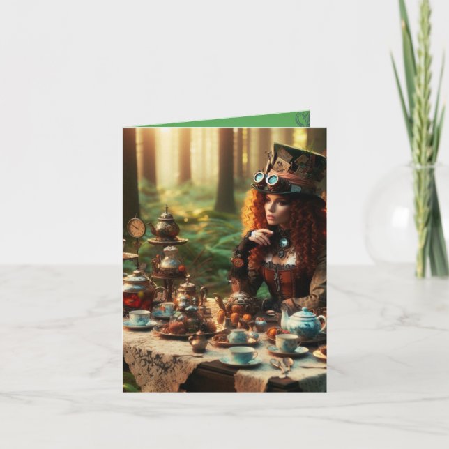 Steampunk Vintag Viktorianisch Lady Mad Hatter (Vorderseite)