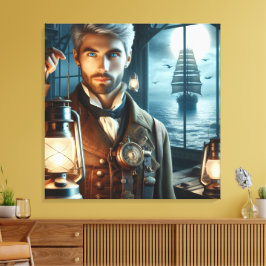 Steampunk Vintag Viktorianisch Lighthouse Keeper Leinwanddruck