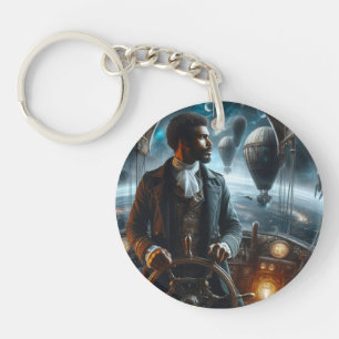 Steampunk Vintag Viktorianisch Space Air Captain Schlüsselanhänger