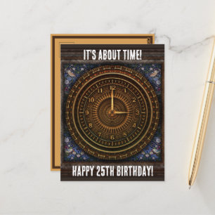 Steampunk-Vintage, altmodische Kupferklemme Postkarte