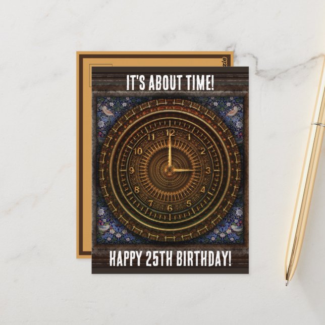 Steampunk-Vintage, altmodische Kupferklemme Postkarte (Vorderseite/Rückseite Beispiel)