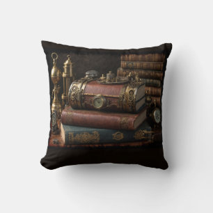 Steampunk-Vintage-Bücher Kissen