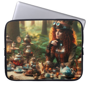Steampunk-Vintage-Dame im viktorianischen Stil ver Laptopschutzhülle