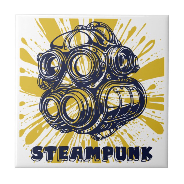 Steampunk Vintage Kunst - Dekorative Fliesen (Vorderseite)