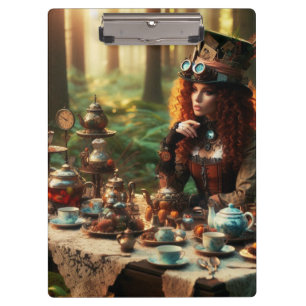 Steampunk-Vintage-Lady im viktorianischen Stil ver Klemmbrett
