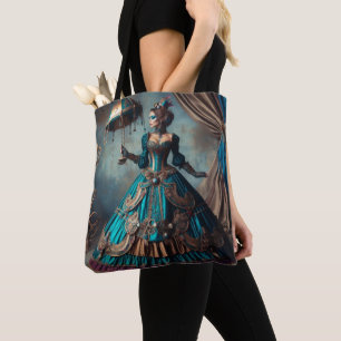 Steampunk-Vintage-Lady im viktorianischen Zirkus