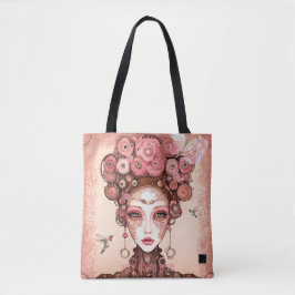 STEAMPUNK VINTAGE SCHÖNHEIT DOLLE FACE PINK TOTE B