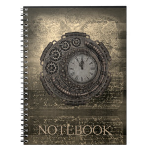 Steampunk-Vintage-Uhr-Zeitstück-Notizbuch Notizblock