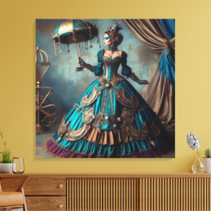 Steampunk-Vintage-Victorian-Dame-Zirkusartistin Leinwanddruck