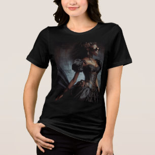 Steampunk-Vintage-Victorian-Lady Schwarzer Rabe Tri-Blend Shirt