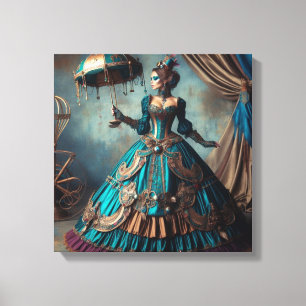 Steampunk-Vintage-Victorian-Lady-Zirkusartistin Leinwanddruck