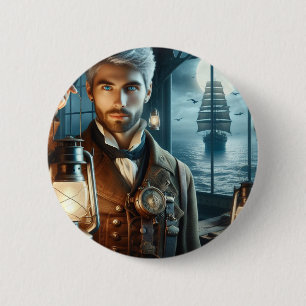 Steampunk-Vintage-Victorian-Leuchtturmwärter Button