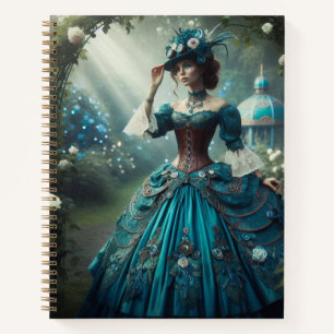Steampunk Vintage Viktorianische Dame im Garten Notizbuch