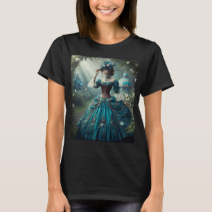 Steampunk Vintage Viktorianische Dame im Garten T-Shirt